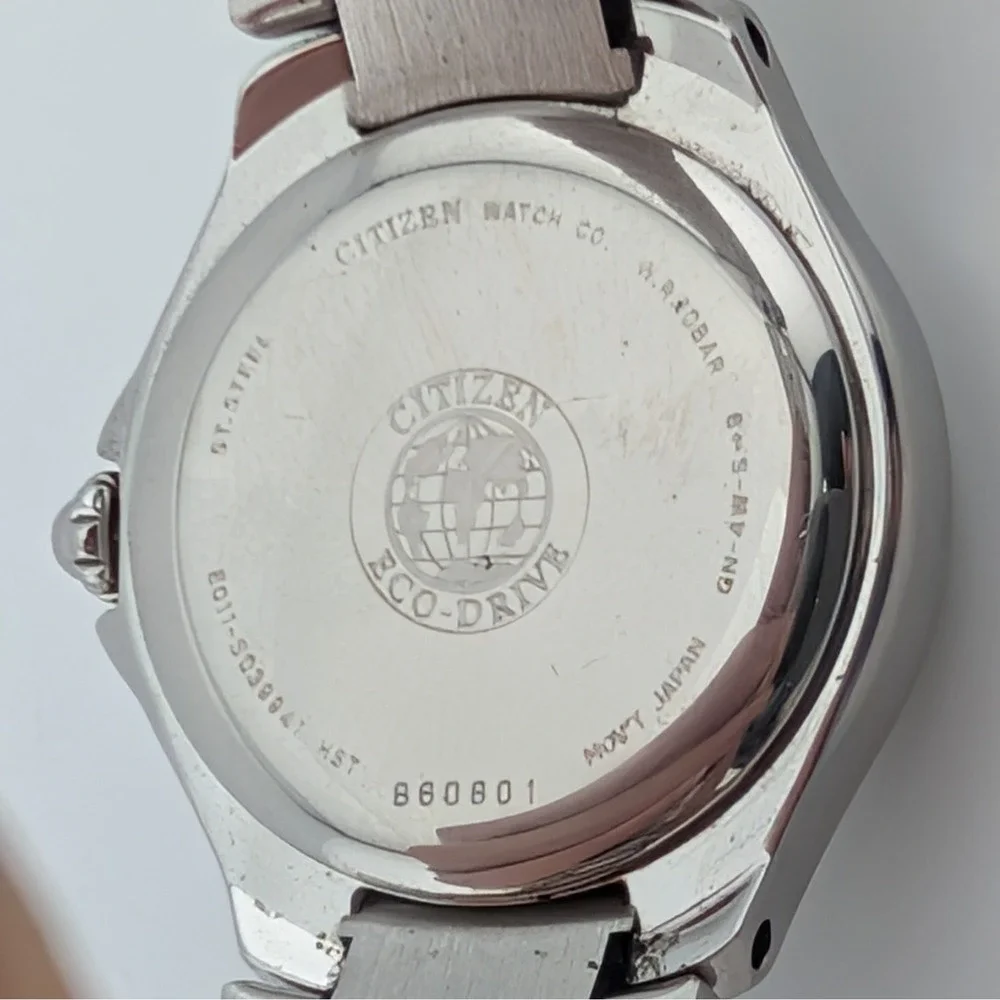 Citizen Eco-Drive Chandler Silhouette Watch S039941 Date Pink Sunburst Xtra Link